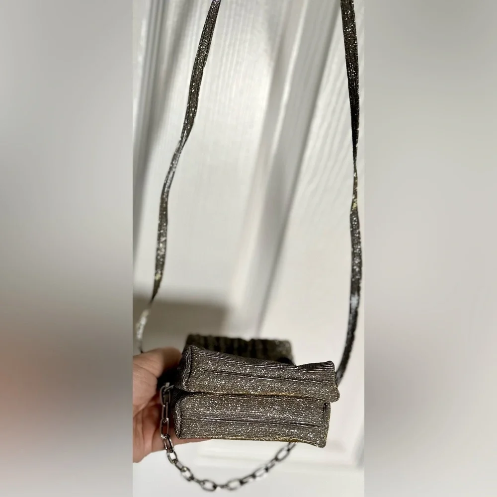 RARE Zadig & Voltaire NWOT Mini Rockyssime Grigri Sparkle Clutch